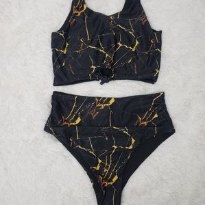 ZAFUL Knot Marble Tankini Swimsuit